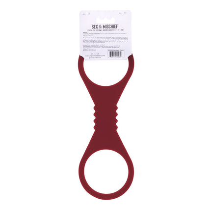 Sex & Mischief Enchanted Large Silicone Cuffs - Burgundy