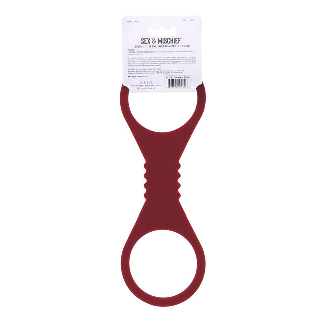 Sex & Mischief Enchanted Large Silicone Cuffs - Burgundy