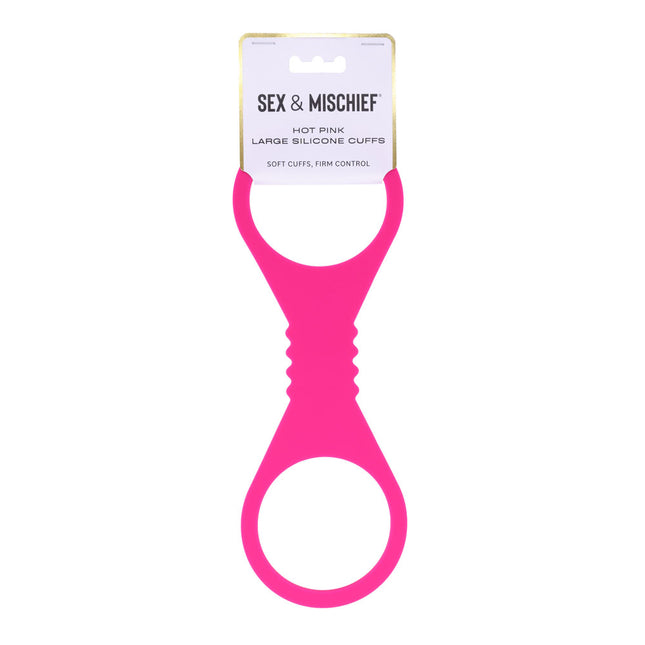Sex & Mischief Large Hot Pink Silicone Cuffs