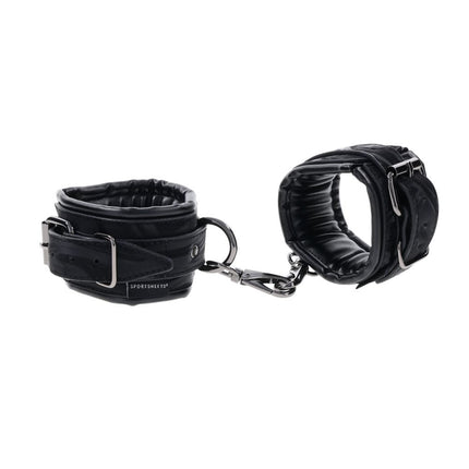 SPORTSHEETS Velvet Noir Handcuffs - Black Adjustable Cuff Restraints