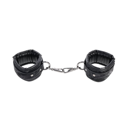 SPORTSHEETS Velvet Noir Handcuffs - Black Adjustable Cuff Restraints
