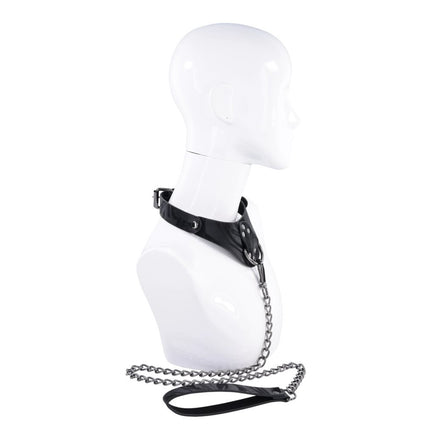 SPORTSHEETS Velvet Noir Collar & Leash - Black Restraints