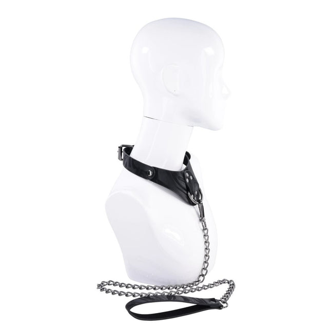 SPORTSHEETS Velvet Noir Collar & Leash - Black Restraints