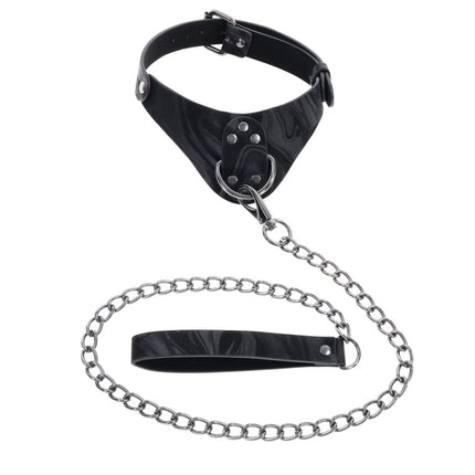 SPORTSHEETS Velvet Noir Collar & Leash - Black Restraints