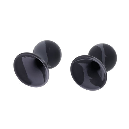 SPORTSHEETS Velvet Noir Silicone Nipple Suckers - Black/Grey (Set of 2)
