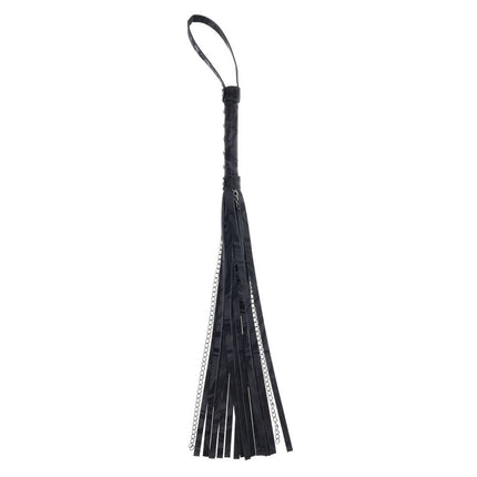 SPORTSHEETS Velvet Noir Chain Flogger - Black 43cm