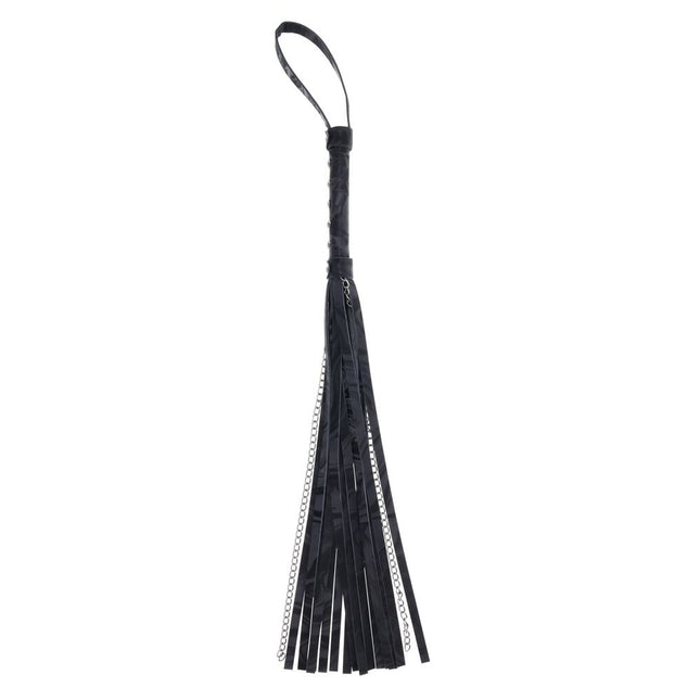 SPORTSHEETS Velvet Noir Chain Flogger - Black 43cm