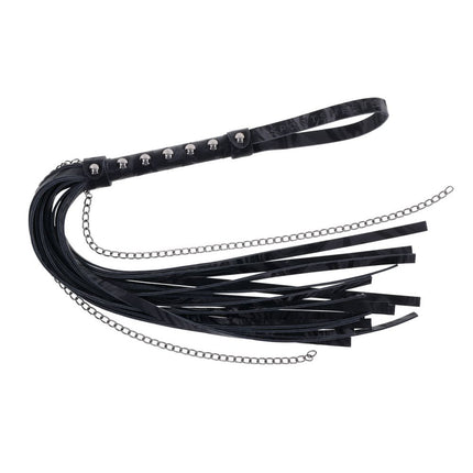 SPORTSHEETS Velvet Noir Chain Flogger - Black 43cm