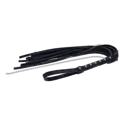 SPORTSHEETS Velvet Noir Chain Flogger - Black 43cm