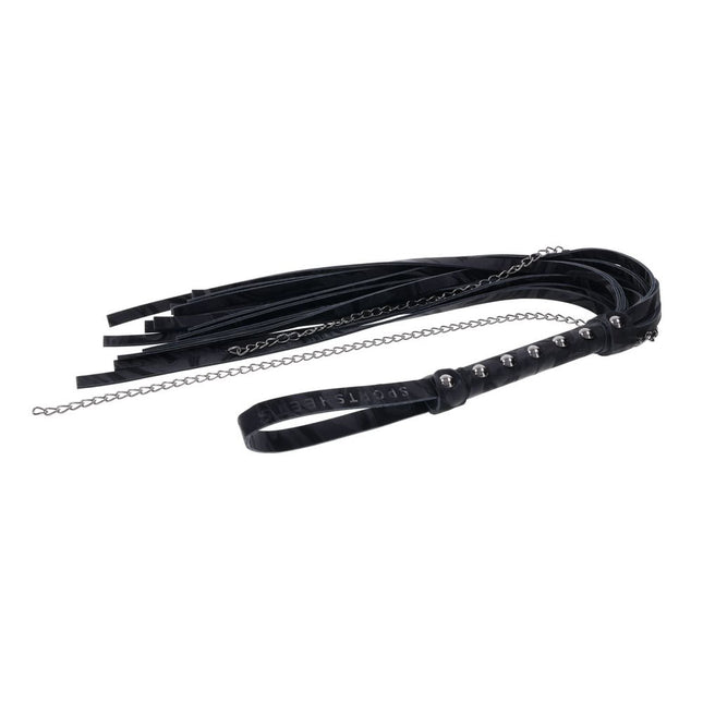 SPORTSHEETS Velvet Noir Chain Flogger - Black 43cm