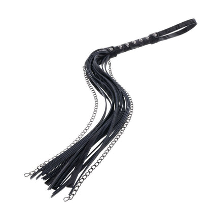 SPORTSHEETS Velvet Noir Chain Flogger - Black 43cm