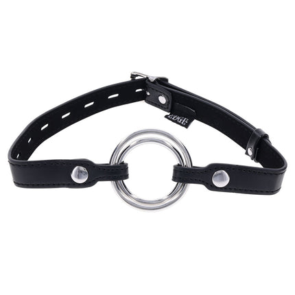 EDGE Interchangeable Ring Gag - Black close up view on white background