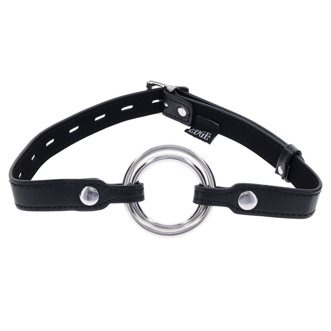 EDGE Interchangeable Ring Gag - Black close up view on white background