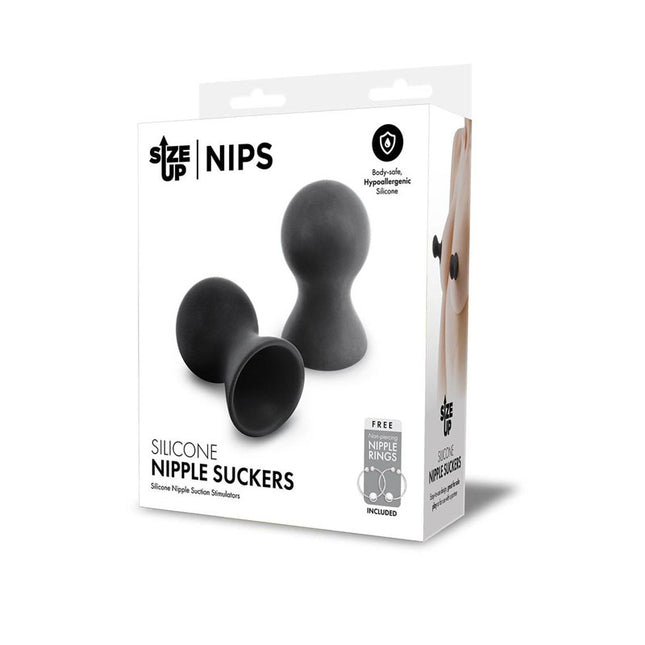 Size Up Silicone Nipple Suckers Black - Set of 2