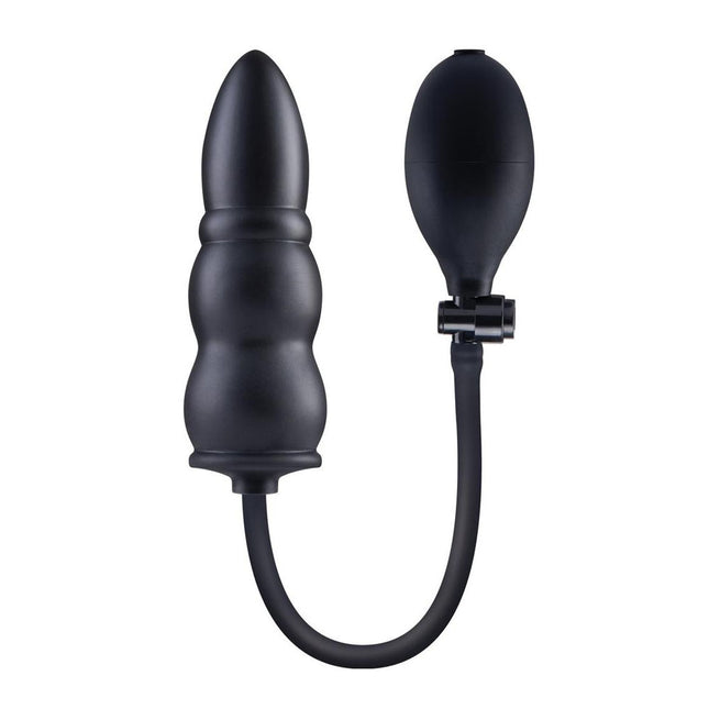 Size Up 5.5 Inch Ripple Inflatable Butt Plug - Black