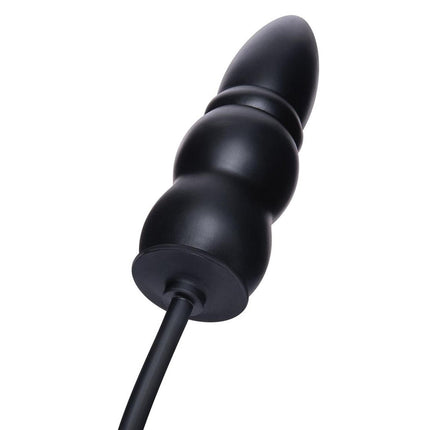 Size Up 5.5 Inch Ripple Inflatable Butt Plug - Black