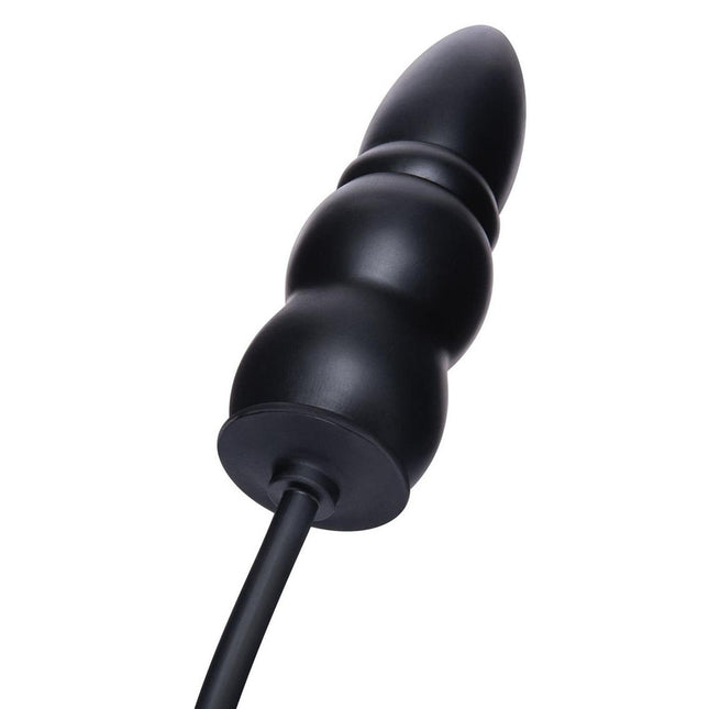 Size Up 5.5 Inch Ripple Inflatable Butt Plug - Black