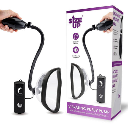 Size Up Vibrating Pussy Pump - Clear