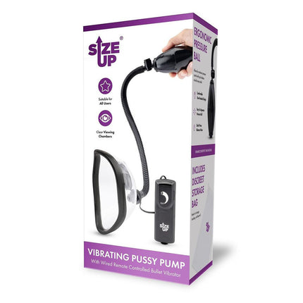 Size Up Vibrating Pussy Pump - Clear
