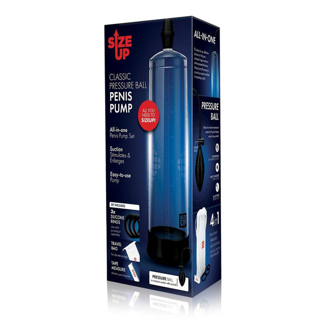Size Up Classic Pressure Ball Penis Pump in Packaging Box