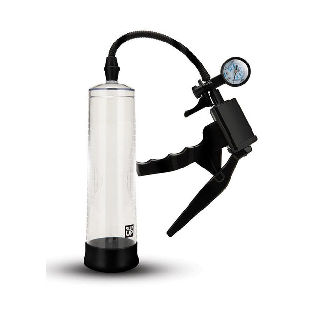 Size Up Ergonomic Trigger Clear Penis Pump with Pressure Gauge