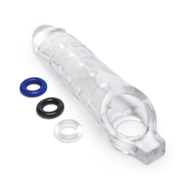 Size Up 1 Inch See-Thru Stretch Clear Penis Extender