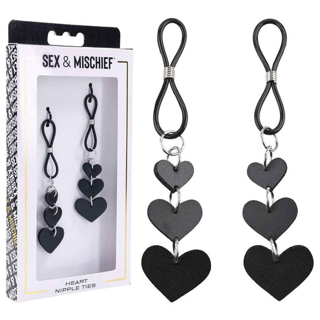 Sex & Mischief Heart Nipple Ties with Box