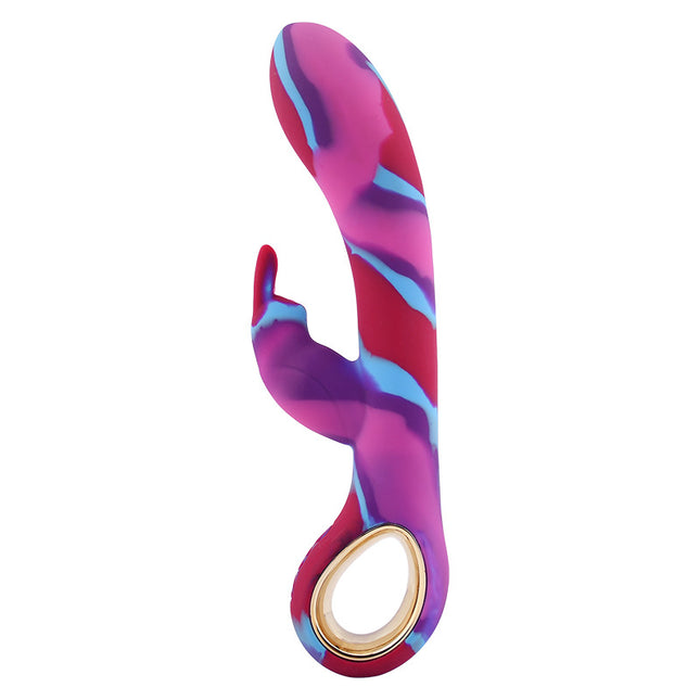 Side on View Rainbow Rabbit Vibrator