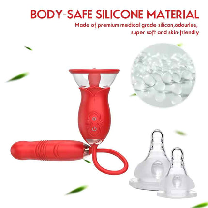 Silicone 3 Sucking Rose Vibrator