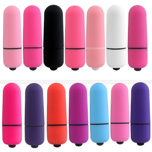 Single Speed Bullet Vibrator in Black, Purple, Red, Pink, Gold, and Blue Standing Upright side by side