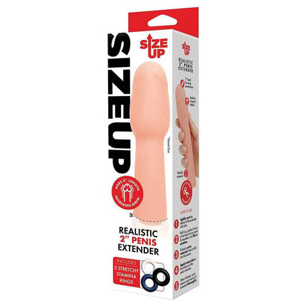 Size Up Realistic 2 Inch Penis Extender Flesh Case