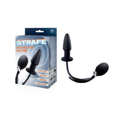 Strafe Black Inflatable Butt Plug with Hand Pump