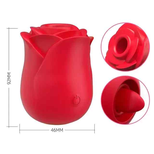 Sucking & Tongue Licking Rose Vibrator Size Chart