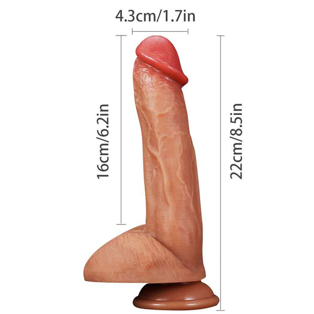 Suction Cup Realistic Silicone Dildo 8 Inch Size Chart