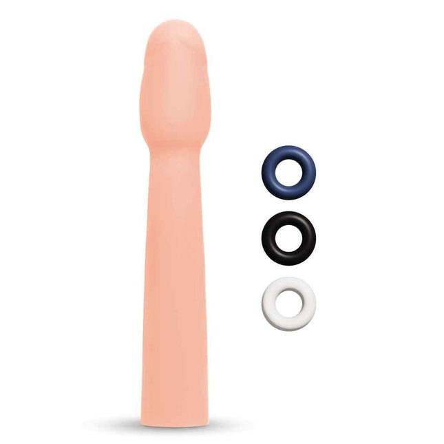 Tall Size Up Realistic 2 Inch Penis Extender with 3 Stretchy Stamina Ring