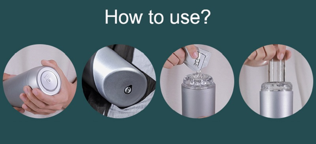 The Mans Cup Male Masturbator 8 Inch How to use diagram with lube