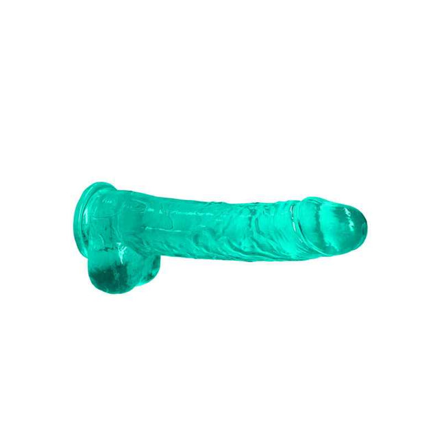 Turqouise REALROCK 9 Inch Realistic Dildo With Balls Side View