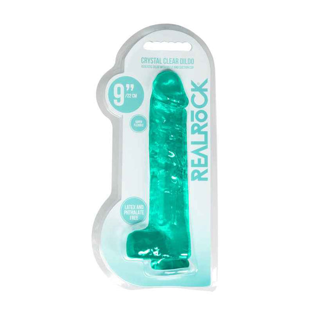 Turquoise REALROCK 9 Inch Realistic Dildo With Balls Case only