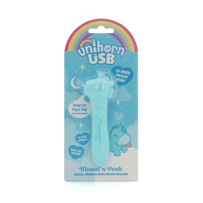 Unihorn USB Mount'n Peak Teal Bullet Vibrator