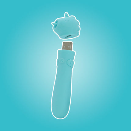 Unihorn USB Mount'n Peak Teal Bullet Vibrator