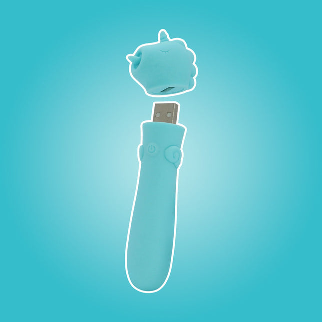 Unihorn USB Mount'n Peak Teal Bullet Vibrator