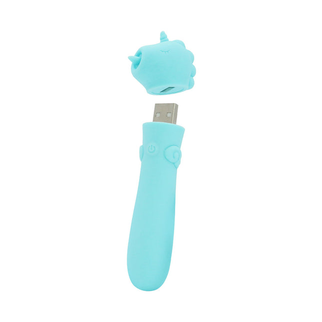Unihorn USB Mount'n Peak Teal Bullet Vibrator