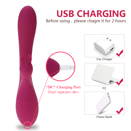 USB Rechargeable Flexible Rechargeable G Spot Rabbit Vibrator