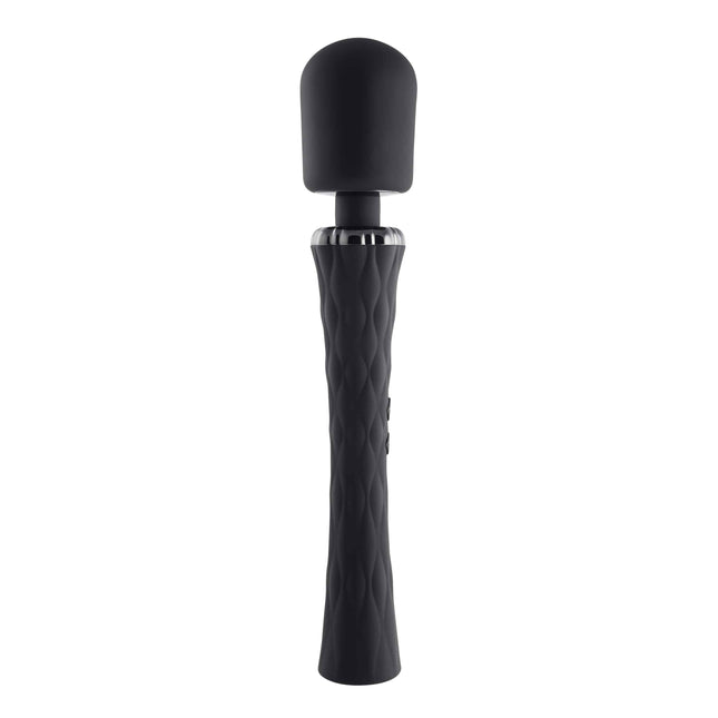 Upright View Black Massage Wand Vibrator Sex Toy