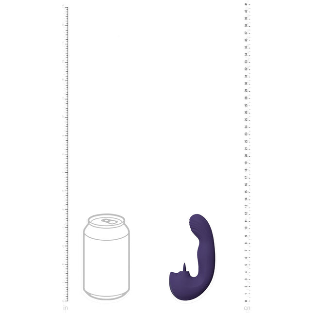 VIVE Yumi Purple Tongue Vibrator Size