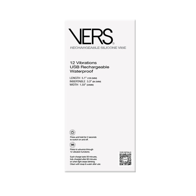 VERS Rechargeable Silicone P-Spot Vibe - Black Prostate Massager