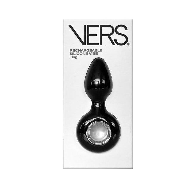 VERS Rechargeable Silicone Vibe Black Vibrating Butt Plug
