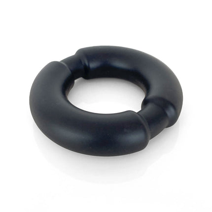 VERS Liquid Silicone Weighted Steel Core Cock Ring - Black