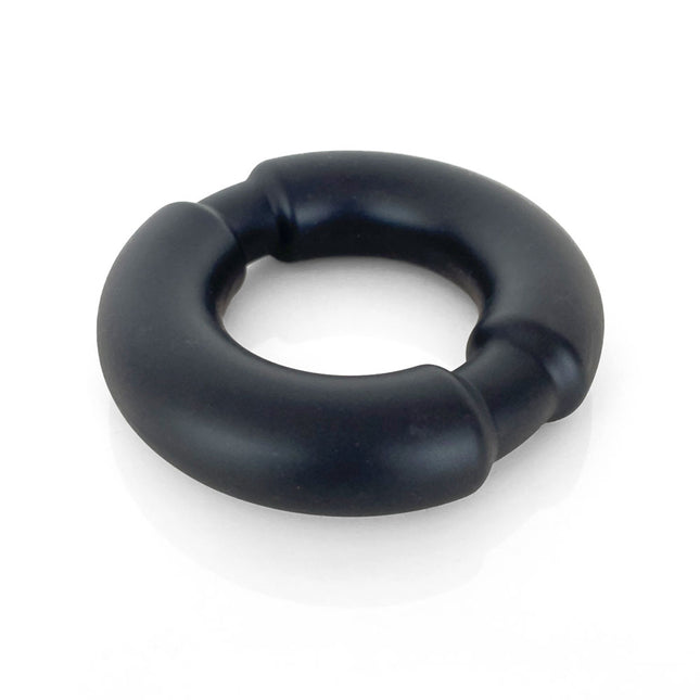 VERS Liquid Silicone Weighted Steel Core Cock Ring - Black