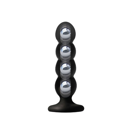 VERS Liquid Silicone Suction Plug Steel Motion Balls - Black